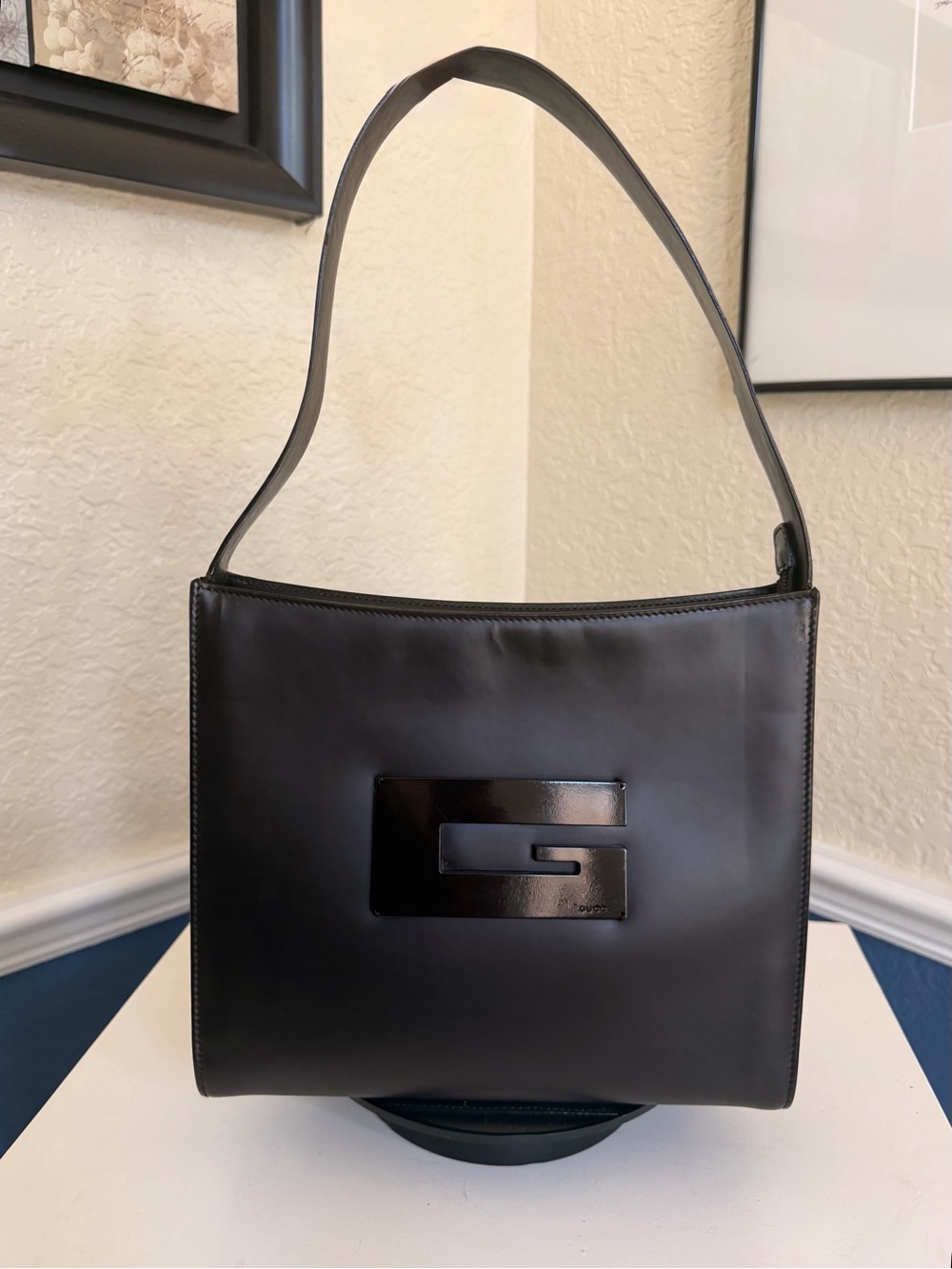 Gucci Tom Ford Era Lacquered Square G Leather Bag - Picture 12 of 15